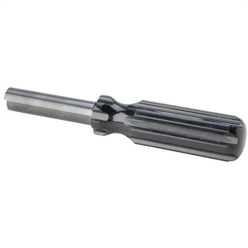 Pitkä terästubi pitää kaikki tyhjät .357 mag -patruunat järjestyksessä. Kestävä Brownells-kahva tekee käytöstä helppoa ja mukavaa.