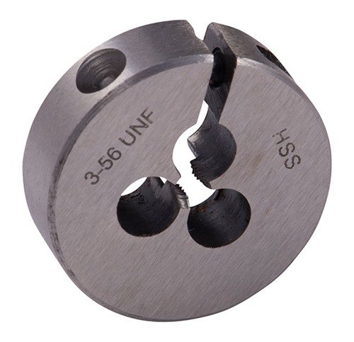 Brownells Wire Gauge Carbon Dies tarjoavat tarkkuutta ja kestävyyttä, täydelliset ulkoisten kierteiden leikkaamiseen eri asekomponenteissa.