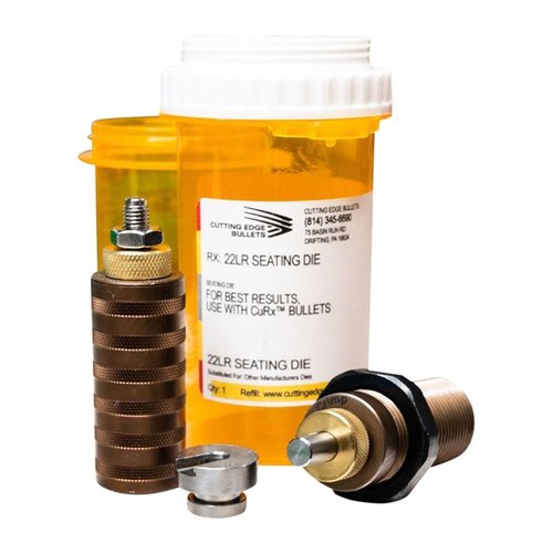 CUTTING EDGE BULLETS 22LR die set sisältää seating die, crimping die ja 2 shell holderia, täydellinen CuRx™ 22LR -kuulille ja Projectile Dysfunctionin hoitoon!