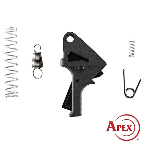 Apex Flat-Faced Action Enhancement Kit parantaa S&W SDVE-pistoolin laukaisua, vähentäen ennakkoliikettä ja yliliikettä, tarjoten sujuvamman ja kevyemmän laukaisun.