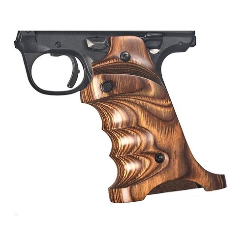 VOLQUARTSENin LAMINATE GRIPS Ruger Mark IV 22/45 tarjoaa mukautuvan otteen, jossa on peukalon ja kantapään tuki sekä sormivälikot. CNC-koneistettu laminoidusta puusta.
