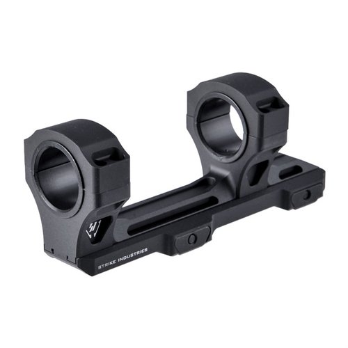 Strike Industries Adjustable Scope Mount tarjoaa neljä eri silmän etäisyyden säätömahdollisuutta, kevyttä ja kestävää 7250-alumiinia sekä joustavuutta metsästysasetuksiin.