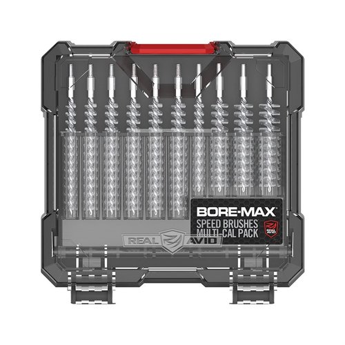 BORE-MAX SPEED BRUSHES MULTI-CAL PACK sisältää 10 suosittua kaliiberia, tiheämmät harjakset tehokkaampaan puhdistukseen ja pidempään käyttöikään.