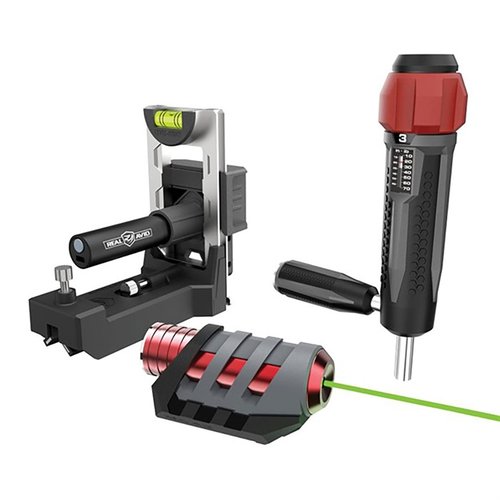 MASTER SCOPE MOUNTING KIT tarjoaa tarkan scope-aligmentin Level-Right® Pro:n avulla, Smart-Torq® vääntömomenttiavaimella ja Viz-Max Bore Sighter®:lla.