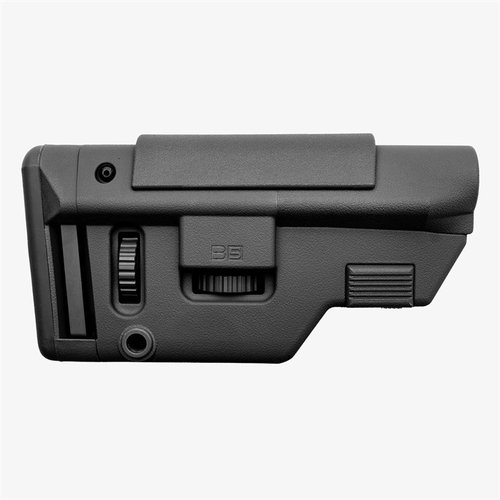 B5 Systems Collapsible Precision Stock (CPS) tarjoaa säädettävän poskipalan ja tukin, 10 sisäistä jännitystä, M-LOK® kiinnityksen ja sopii Mil-Spec carbine receiver extensions.