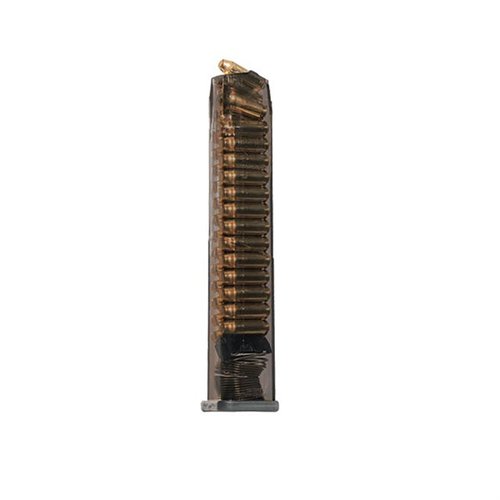 10MM MAGAZINES FOR GLOCK® tarjoaa kestävän ja läpinäkyvän rakenteen, helpon purkamisen ja yhteensopivuuden Glock® lisäosien kanssa. Elinikäinen takuu.