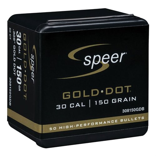 Gold Dot 30 Caliber 150gr Soft Point - luotettavaa tarkkuutta, lähes 100% painon säilyttämistä ja tehokasta laajentumista uhkien eliminoimiseksi.