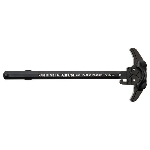 BCM Mk 2 Charging Handle tarjoaa ambidextrisen muotoilun, parannetut kaasukanavat ja kestävästä 7075 T6 alumiinista valmistetun rakenteen.