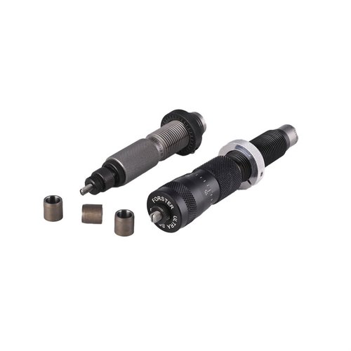 Forsterin Bushing Full Length - Ultra Micrometer Die Set tarjoaa tarkkuutta ja laatua, sisältäen Full-Length Bushing Die ja Bench Rest® Ultra Micrometer Seater Die.