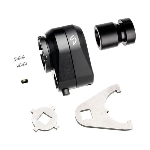 RAB-AD Rapid Attach Buttstock Adapter mahdollistaa aseen pituuden nopean lyhentämisen, helpon kiinnittämisen ja irrottamisen ilman muutoksia.