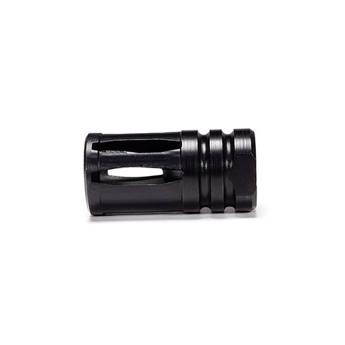 Faxon 9mm A2 Flash Hider vähentää salamaa ja ääntä, on yhteensopiva 1/2x28 kierteellä ja valmistettu kestävästä nitride-materiaalista.