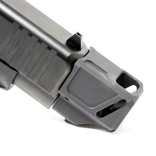 Faxon Firearmsin EXOS-533 kompensoija parantaa tarkkuutta, vähentää perän nousua ja palautumista, ja on yhteensopiva Glock® 43X/48-pistoolien kanssa.