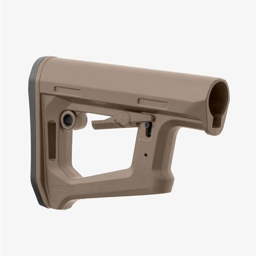 MAGPUL DT-PR Carbine Stock tarjoaa tarkan säädön, parannetun mukavuuden ja vakauden, sekä yhteensopivuuden eri lisävarusteiden kanssa.