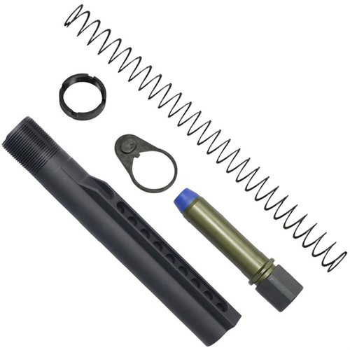 K-SPEC AR-15 A5-pituuden heavy buffer tube kit tarjoaa erinomaisen palautteen vaimennuksen, vähentää piipun nousua ja sisältää kaiken tarvittavan asennukseen.