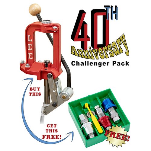 Challenger III - 40-vuotisjuhlapaketti sisältää ergonomisen puristimen ja ilmaiset Breech Lock 3-die set -tarvikkeet, täydellinen aloitukseen.