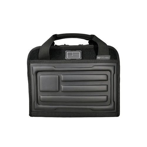 EVA TACTICAL PISTOL CASE tarjoaa erinomaisen suojan aseellesi, siinä on pehmustettu vaahtomuovi, fleece-vuori, sisäinen vetoketjullinen tasku ja mukavat kantokahvat.