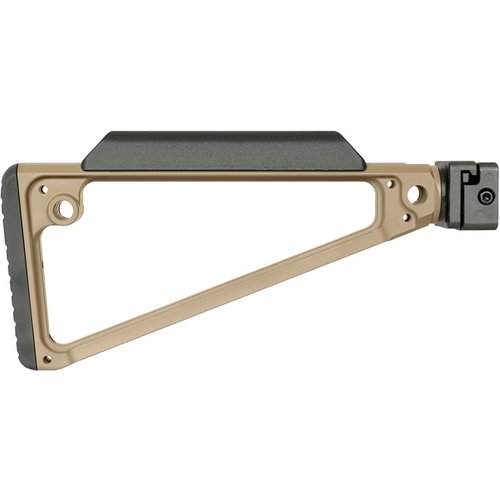 TRIANGLE SIDE FOLDING STOCK tarjoaa kestävän, säädettävän ja mukautettavan rakenteen, jossa on 5 QD-sling kiinnitystä ja erinomainen mukavuus.