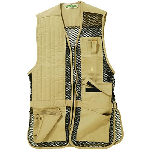BOB ALLEN FULL MESH SHOOTING VEST on kevyt ja hengittävä, jossa on insert-a-pad-yhteensopiva tasku, säädettävät sivunauhat ja tilavat etutaskut.