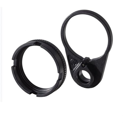 Primary Weaponsin Ratchet Lock Castle Nut End Plate set on yhteensopiva mil-spec ja kaupallisten bufferiputkien kanssa, helppo asennus ja QD-kiinnitys.