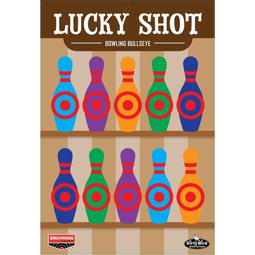 BIRCHWOOD CASEY DIRTY BIRD LUCKY SHOT BOWLING PINS 12 x 18" - erinomaiset kohteet, joissa intensiivinen roiske ja kestävä rakenne, 6 pakkausta.
