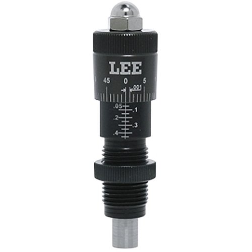 LEE PRECISION CARBIDE FACTORY CRIMP MICROMETER SEATER ADAPTER muuttaa crimp-diesi tarkimmaksi ja helpoimmaksi säätää, yhdistäen crimpauksen, istutuksen ja jälkikoon.