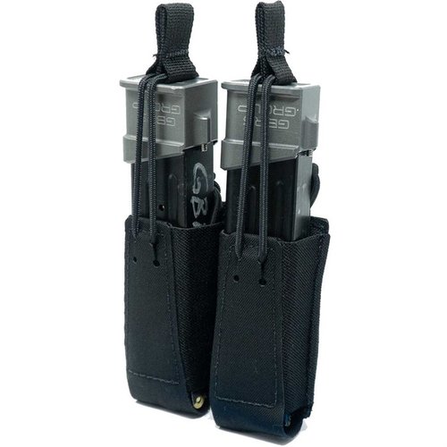 GBRS Groupin Double Pistol Magazine Pouch on monipuolinen, MOLLE-yhteensopiva, bungee-pidennyksellä varustettu, joka takaa sujuvan käytön ja varman pidon.