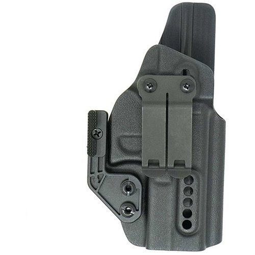 GBRS Groupin X PRIORITY 1 IWB -holsteri SIG P320:lle tarjoaa säädettävän pidon, mukautuvan kantokorkeuden ja optiikka-leikkauksen parhaan piilokannan kokemuksen.