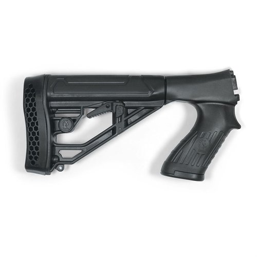 ADAPTIVE TACTICAL EX Performance Adjustable Pistol Grip Stock tarjoaa mukautettavan pituuden, kestävän polymerirakenteen ja helpon asennuksen Remington 870:lle.