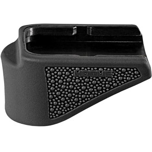 Hogue OverMolded Grip Extension Pad parantaa Glock 26:n ergonomiaa, tarjoaa lisäotteen, suojaa patruunat ja on helppo asentaa.