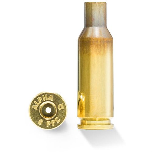 ALPHA MUNITIONS 6MM PPC BRASS tarjoaa huipputarkkuutta lyhyillä ja keskivälimatkoilla, kestäviä caseja ja pienen riipaisimen eliniän optimointia.