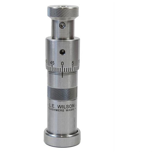 L.E. Wilsonin Micrometer Top Bullet Seater Die tarjoaa tarkkaa luodin syvyysasetusta kestävästä ruostumattomasta teräksestä, säädettävä mikrometri ja helppo käyttö.
