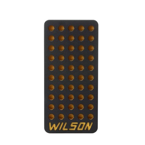 L.E. Wilson 50-round latausteline tarjoaa kestävän, matalan muotoilun ja organisoidut säilytystilat, pitäen 50 patruunaa turvallisesti ja helposti käsiteltävänä.