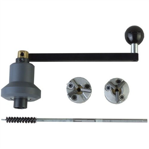 PRECISION REAMERS MUZZLE CROWN REFACING KIT tarjoaa nopean ja tarkan tavan hioa piippujen kruunu, parantaen tarkkuutta ilman koneistusta.