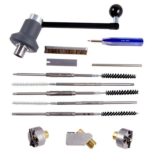 Manuaalinen PRECISION REAMERS Muzzle Crown Refacing Kit mahdollistaa tarkan ja nopean muotoilun sekä 0° että 11° kruunuille, parantaen tarkkuutta.