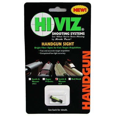 HIVIZ S&W REVOLVER FIBER OPTIC FRONT SIGHTS tarjoaa erinomaisen näkyvyyden ja tarkkuuden ampumiseen, erityisesti heikossa valaistuksessa.