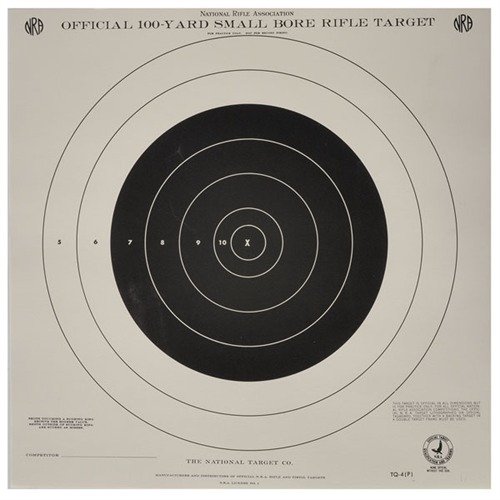 TQ-4 (P) 100-YARD OFFICIAL PRACTICE TARGET tarjoaa erinomaisen harjoittelualustan kaikille ampumalajeille, mustat 7-X renkaat ja mitat 14