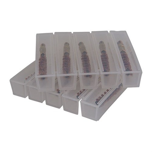 .22 Rimfire/.223/5.56mm - OTIS BORE BRUSHES, joissa on kestävät pronssiset harjakset, tehokasta puhdistusta ilman naarmuja, myydään 10 pakkauksissa.