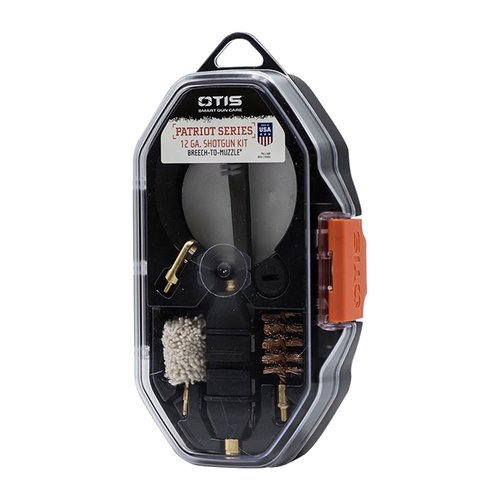OTIS PATRIOT Series Shotgun Kit tarjoaa täydelliset välineet aseesi puhdistukseen Breech-to-Muzzle® -menetelmällä ja sisältää monikäyttöisen työkalun.