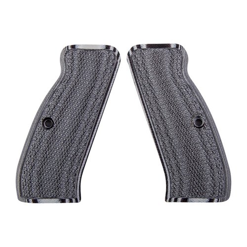 Pachmayr G-10 Tactical Pistol Grips CZ 75 parantavat otetta, ovat säänkestäviä ja tarjoavat kestävän G-10 materiaalin, joka ylittää puu- ja polymeerikahvat.