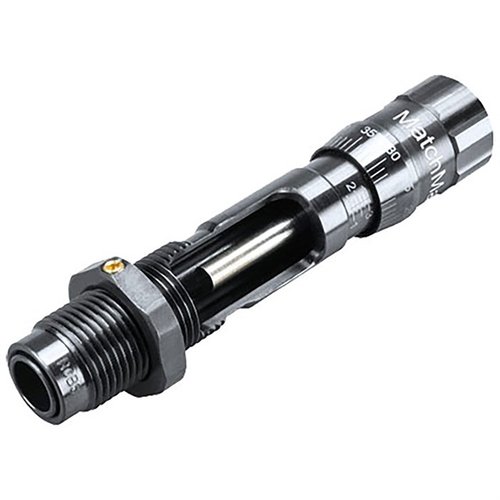MATCHMASTER-seater-die tarjoaa tarkkaa ja helppoa luodin istutusta bullet loading windowin ja micrometer adjustable seaterin ansiosta, ilman sormivammoja.