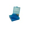 MTM CASE-GARD FLIP TOP PISTOL AMMO BOX 10MM-45ACP 100 ROUND BLUE