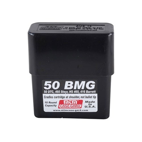 MTM CASE-GARD Slip Top Rifle Ammo Box 416 Barrett - 50 BMG tarjoaa 10 patruunan säilytyksen, suojaa luotien kärkiä ja on suunniteltu käyttäjäystävälliseksi.