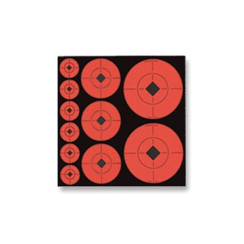 Itsekiinnittyvät fluoresoivat oranssit tähtäyskohdat mustalla timanttikeskellä ja ristiviivoilla, erinomainen näkyvyys kiväärin säädöissä.