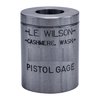 WILSON PISTOL MAX CASE GAGES tarkistaa kaikki tärkeät mitat, kuten mouth diameter, base diameter ja case overall length, varmistaen täydellisen uudelleenlatauksen.