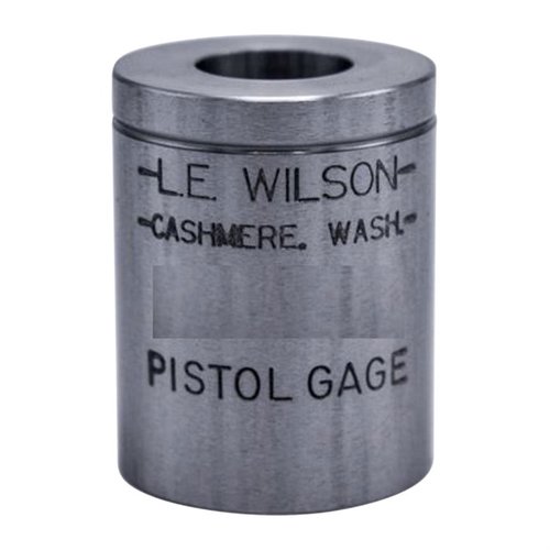 WILSON PISTOL MAX CASE GAGES auttaa tarkistamaan kaikki tärkeät mitat, kuten mouth diameter, base diameter ja case overall length, varmistaen tarkat lataukset.