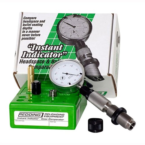 REDDING Instant Indicator on tarkkuustyökalu, joka mahdollistaa patruunoiden vertailun, päätilan ja luodin istutussyvyyden tarkistamisen nopeasti.