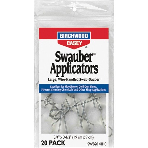 Swauber Applicators tarjoavat tarkkaa ja siistiä nestemäisten aineiden, kuten gun bluing ja bore cleaners, levittämistä, suojaten käsiäsi liuoksilta.