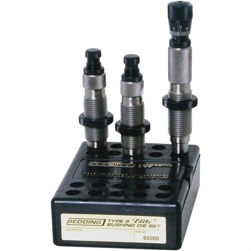 Reddingin TYPE-S Elite Bushing Die Set tarjoaa tarkkaa hallintaa kaulan jännityksessä, parantaen latausten johdonmukaisuutta ja tarkkuutta.