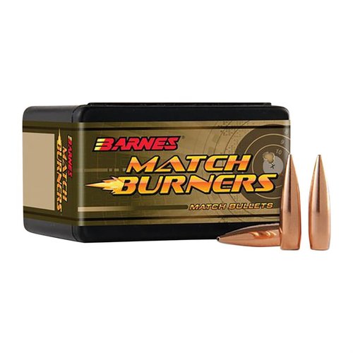 Barnes Match Burner 6mm (0.243") 105gr Hollow Point BT - tarkkuus ja edullisuus yhdistyvät, täydellinen kilpailijoille ja jokapäiväiseen ampumiseen.