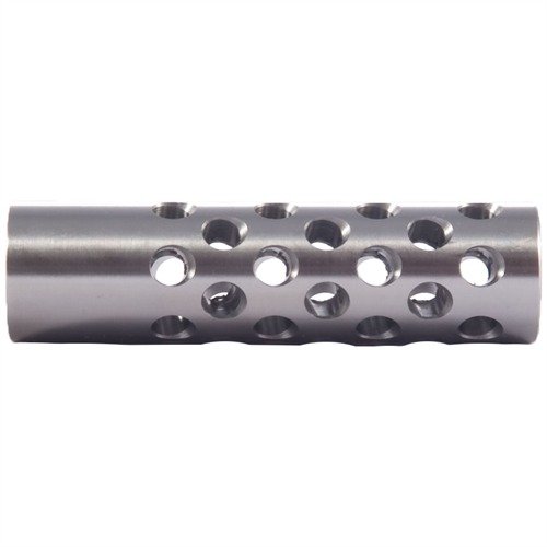 Monipuolinen #2 Muzzle Brake 22 Caliber vähentää palautetta ja nostetta, 42 porttia maksimoivat hallinnan. Tarvitsee aseasentajan työtä.